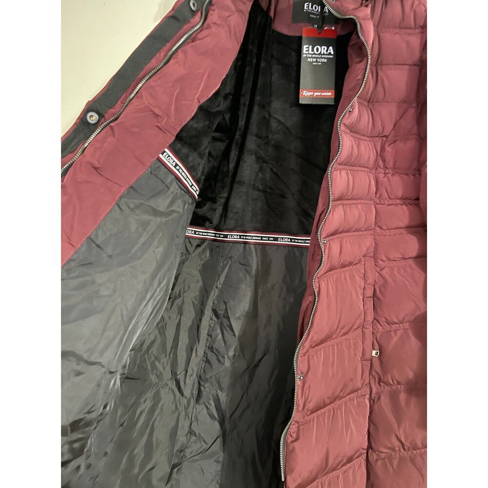 ELORA Women's Burgundy Puffer Coat 2X - Picture 3 of 11